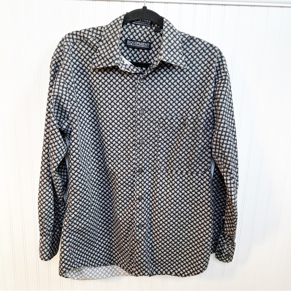 Equipment Black & White Geometric Print Button Up Men’s Size Medium